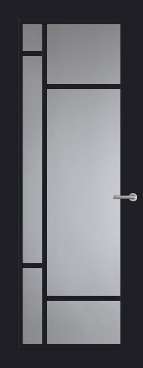 Binnendeur met glas FR500 | Front | Diep zwart